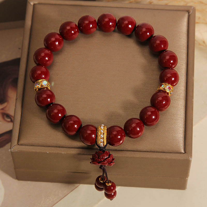 KarmaRipple's Cinnabar Lotus Blessing Talisman Bracelet p3