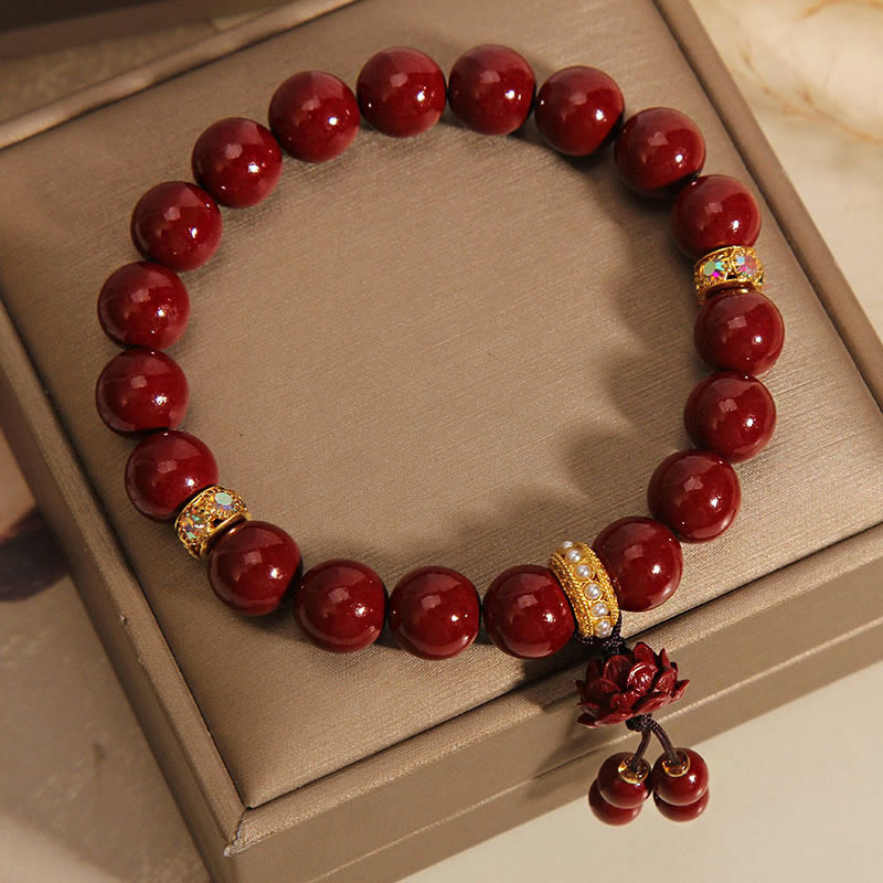 KarmaRipple's Cinnabar Lotus Blessing Talisman Bracelet p2