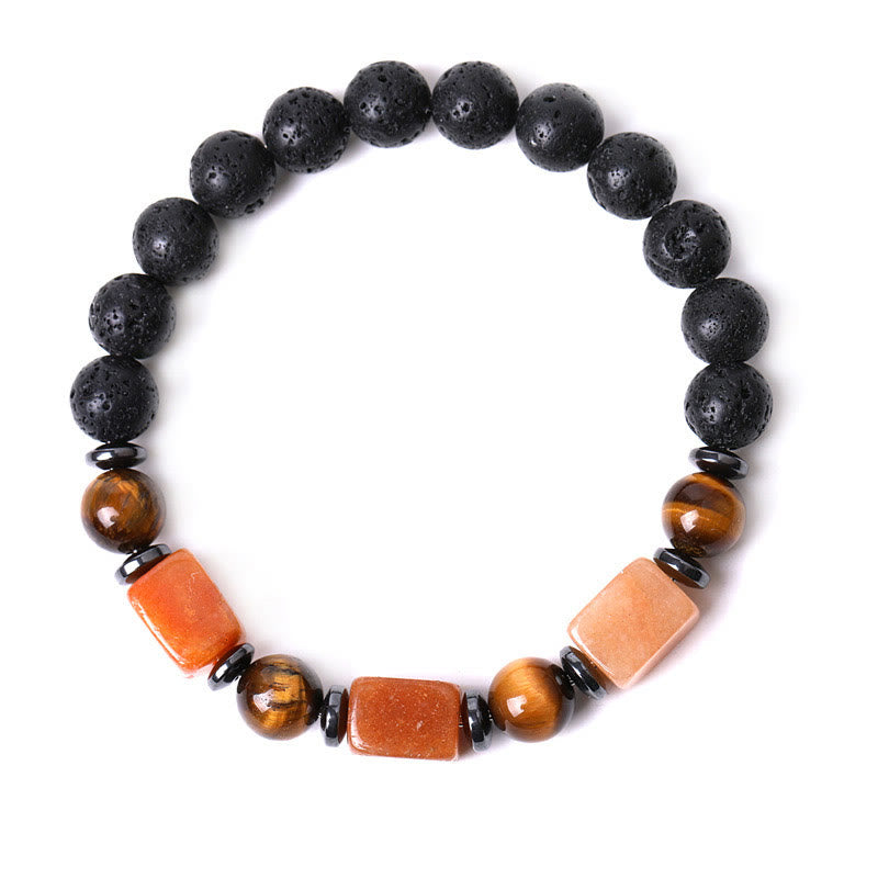KarmaRipple's Various Crystals Lava Rock Calm Bracelet p54