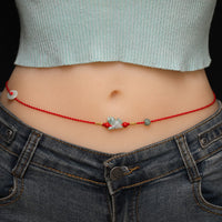 KarmaRipple's Jade Peace Buckle Blessing Red String Belly Chain