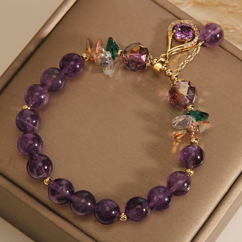 KarmaRipple's Amethyst Green Gemstone Citrine Ivory Gemstone Spiritual Awareness Bracelet p5