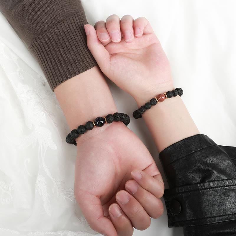 KarmaRipple's Lava Rock Goldstone Blue Sandstone Balancing Bracelet p14