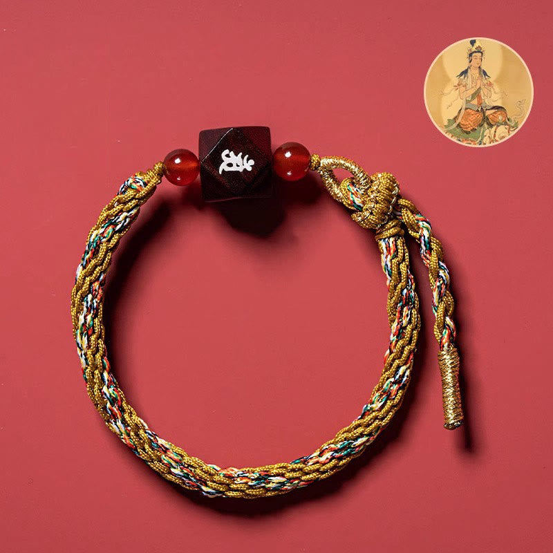 KarmaRipple's Chinese Zodiac Natal Buddha Small Leaf Red Sandalwood Red String Protection Bracelet p4