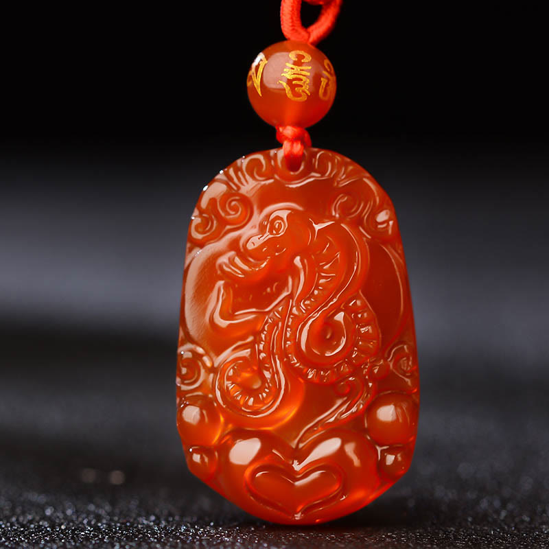 KarmaRipple's Chinese Zodiac Red Agate Fortune Pendant Necklace p13