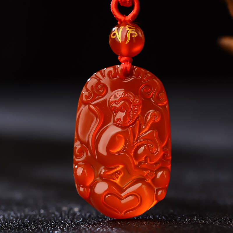 KarmaRipple's Chinese Zodiac Red Agate Fortune Pendant Necklace p9