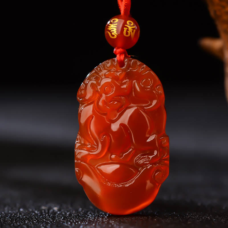 KarmaRipple's Chinese Zodiac Red Agate Fortune Pendant Necklace p11