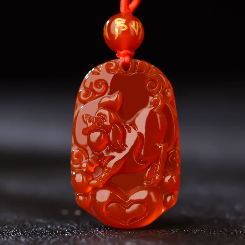 KarmaRipple's Chinese Zodiac Red Agate Fortune Pendant Necklace p12