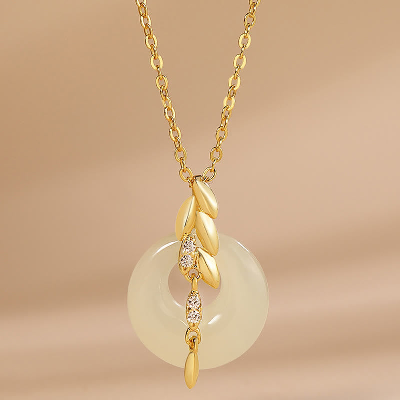 KarmaRipple's Hetian Jade 925 Sterling Silver Wheat Fortune Pendant Necklace p2