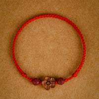 KarmaRipple's Peach Wood Small Peach Blossom Cinnabar Wealth String Bracelet Anklet