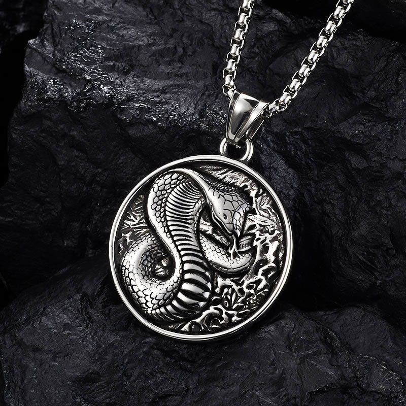 KarmaRipple's Titanium Steel Year Of The Snake Balance Pendant Necklace p9