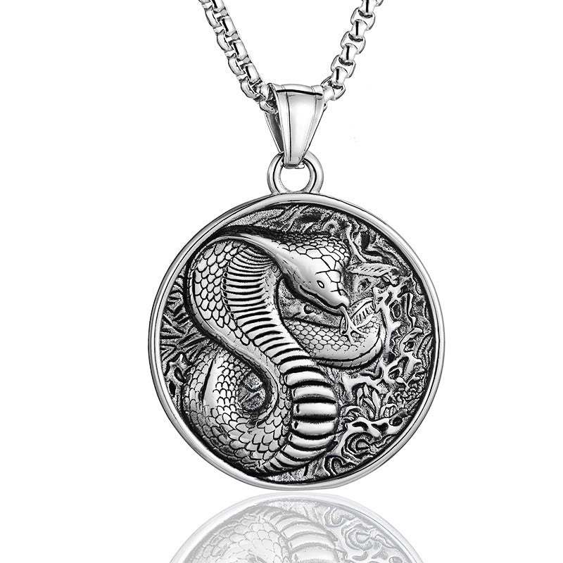 KarmaRipple's Titanium Steel Year Of The Snake Balance Pendant Necklace p6