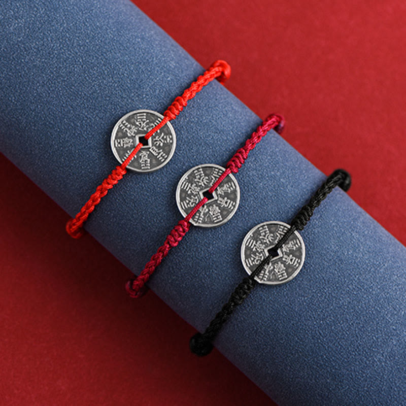 KarmaRipple's 925 Sterling Silver Coin Protection Woven Bracelet Anklet p19