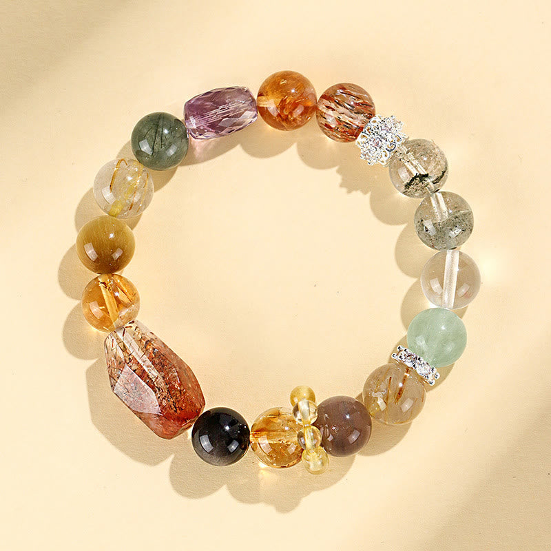 KarmaRipple's Super Seven Gemstone Topaz Obsidian Tiger Eye Positivity Bracelet p10