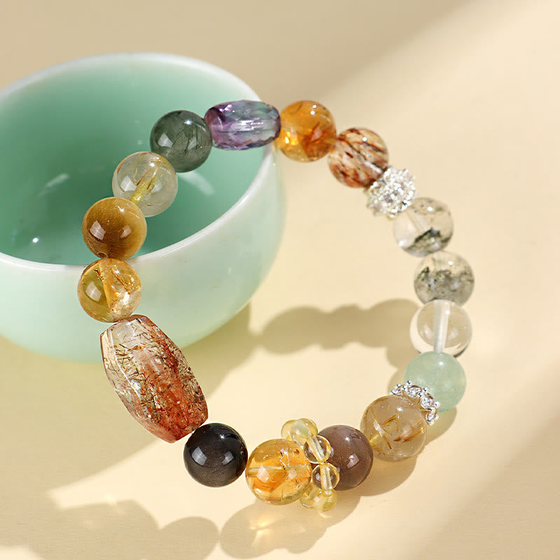 KarmaRipple's Super Seven Gemstone Topaz Obsidian Tiger Eye Positivity Bracelet p11