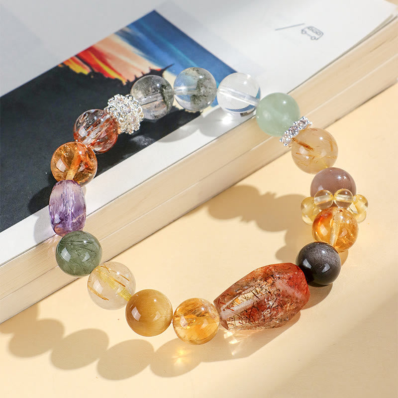 KarmaRipple's Super Seven Gemstone Topaz Obsidian Tiger Eye Positivity Bracelet p9