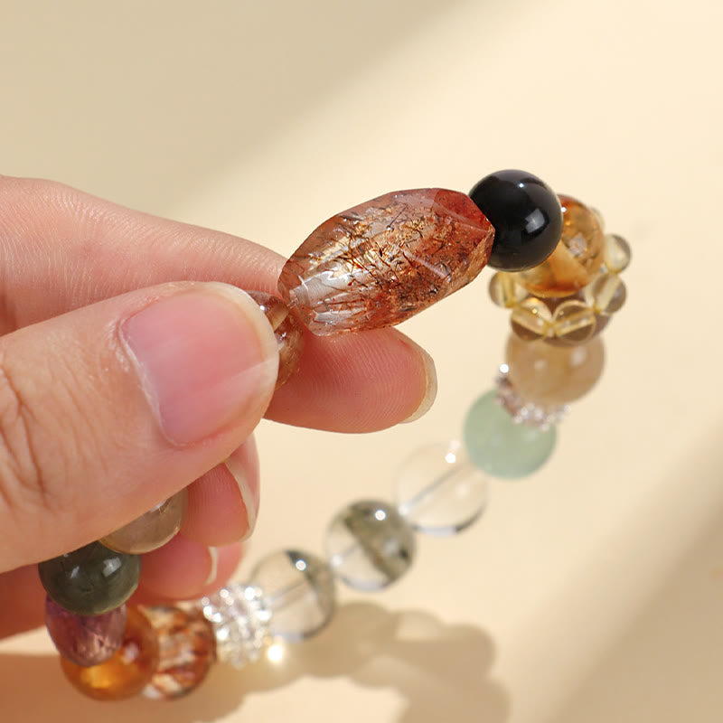 KarmaRipple's Super Seven Gemstone Topaz Obsidian Tiger Eye Positivity Bracelet p13