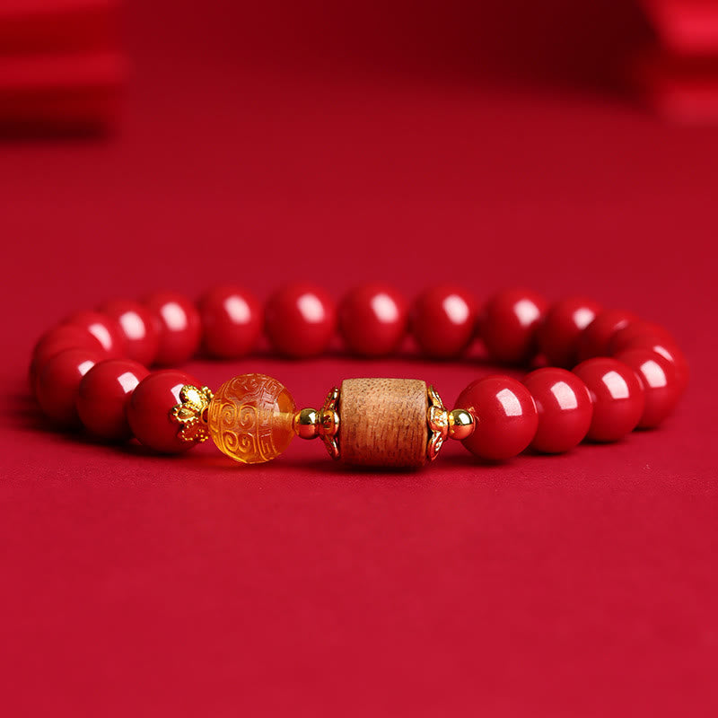 KarmaRipple's Cinnabar Amber Agarwood Blessing Bracelet p18