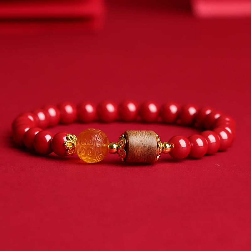 KarmaRipple's Cinnabar Amber Agarwood Blessing Bracelet p3
