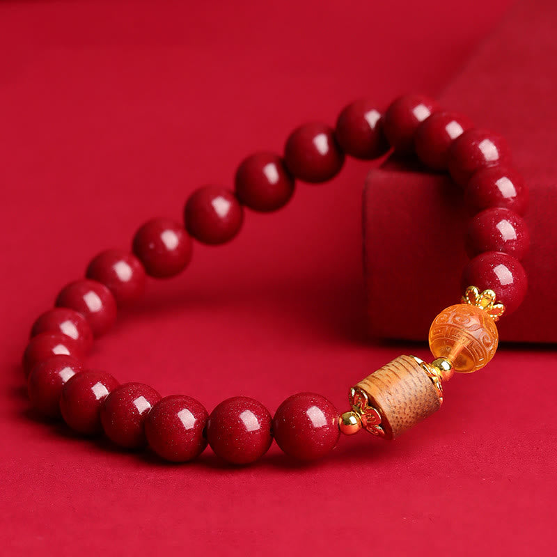 KarmaRipple's Cinnabar Amber Agarwood Blessing Bracelet p11