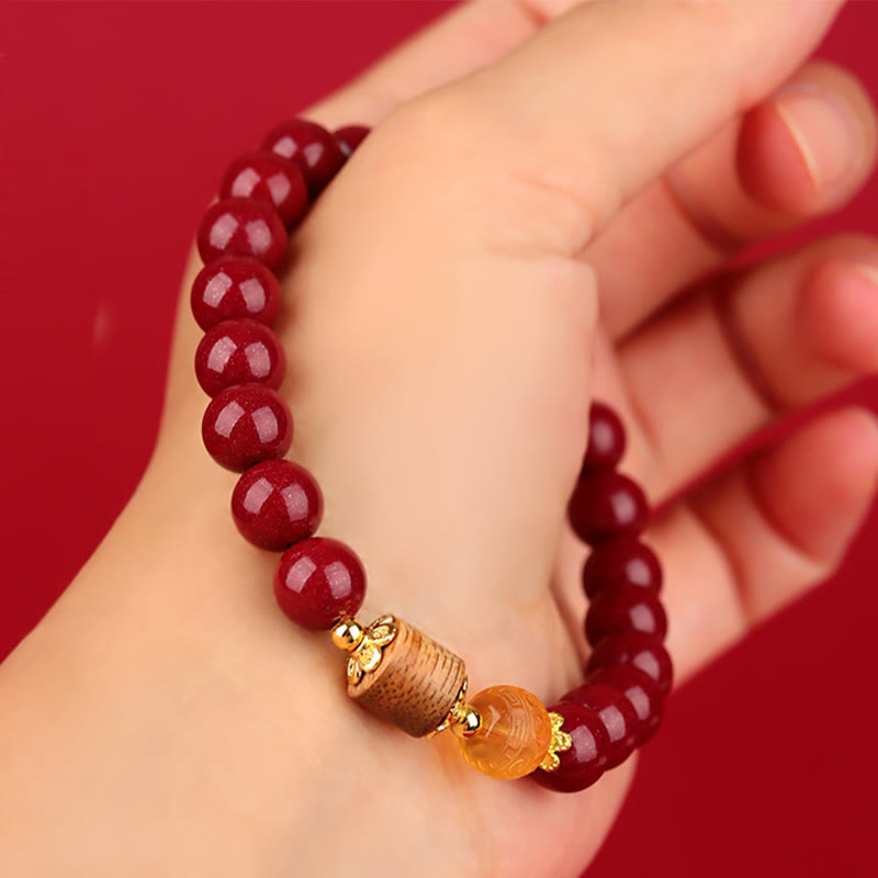 KarmaRipple's Cinnabar Amber Agarwood Blessing Bracelet p12