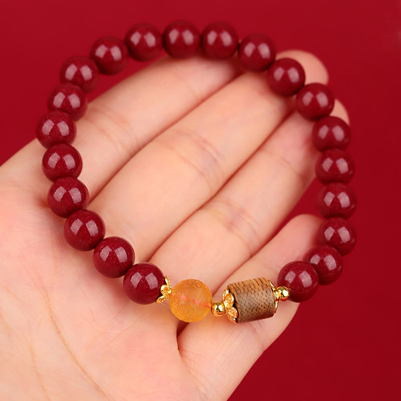 KarmaRipple's Cinnabar Amber Agarwood Blessing Bracelet p10