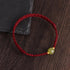 Dark Red Rope / Hetian Jade 999 Gold Beads / Anklet(Circumference 17-30cm)