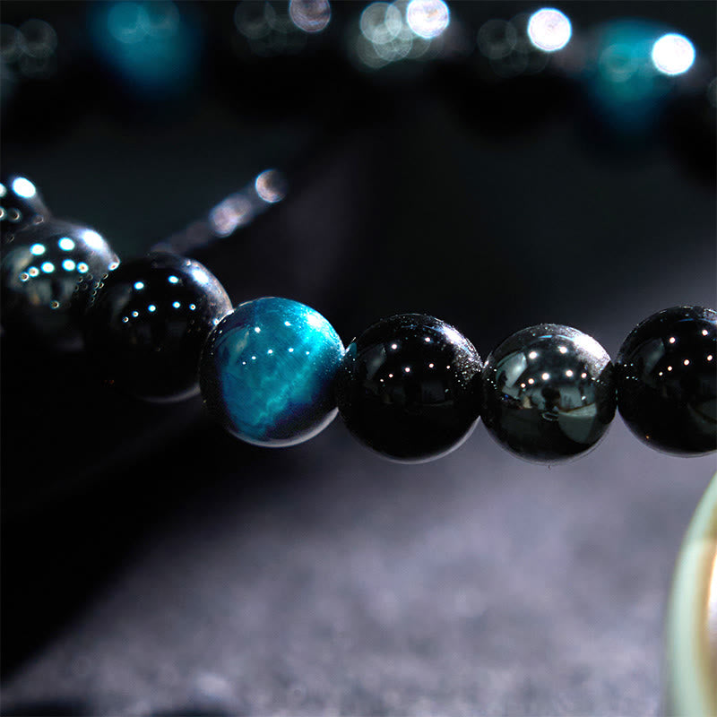 KarmaRipple's Authentic Tiger's Eye Obsidian Hematite Positive Powerful Bracelet p26