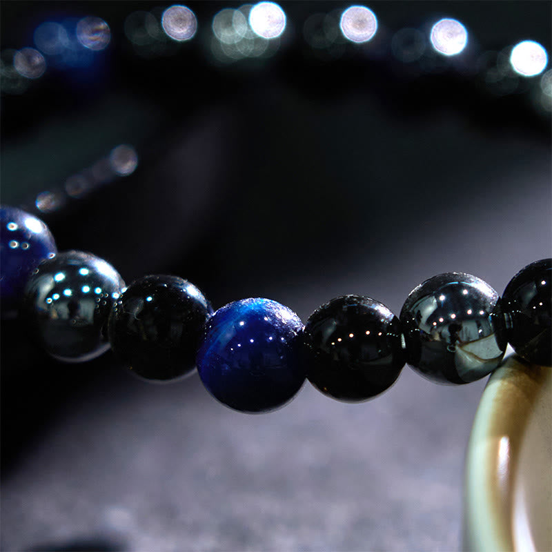 KarmaRipple's Authentic Tiger's Eye Obsidian Hematite Positive Powerful Bracelet p21