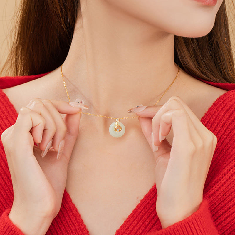 KarmaRipple's Chinese Zodiac Hetian Jade 925 Sterling Silver Abundance Pendant Necklace p26