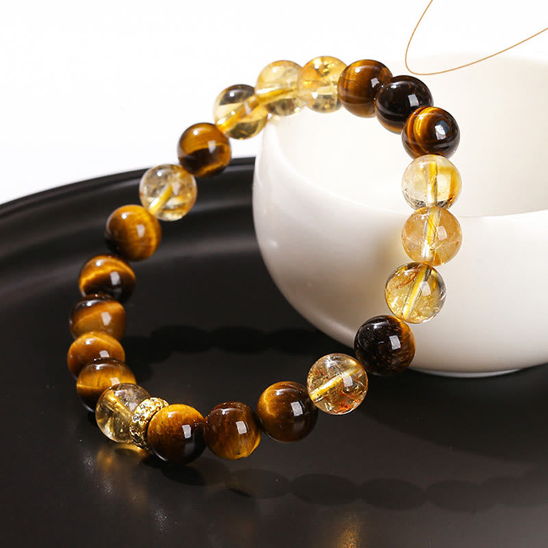 KarmaRipple's Authentic Tiger Eye Citrine Beadwork Strength Bracelet p2