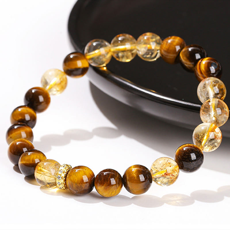 KarmaRipple's Authentic Tiger Eye Citrine Beadwork Strength Bracelet p12