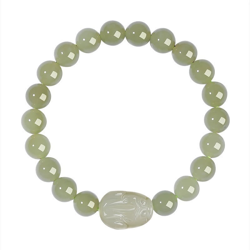 KarmaRipple's Authentic Hetian Jade PiXiu Carved Fortune Bracelet p15