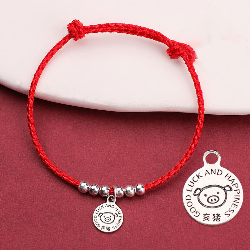 KarmaRipple's Chinese Zodiac Kid Red String 999 Sterling Silver Protection Bracelet p38