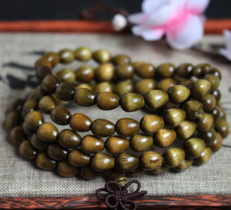 KarmaRipple's 108 Mala Teardrop Beadwork Authentic Phoebe Zhennan Wood Protection Bracelet p2
