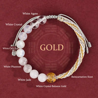 KarmaRipple's Five Elements Various Gemstone Agate Wealth Reincarnation Weave Braid Bracelet