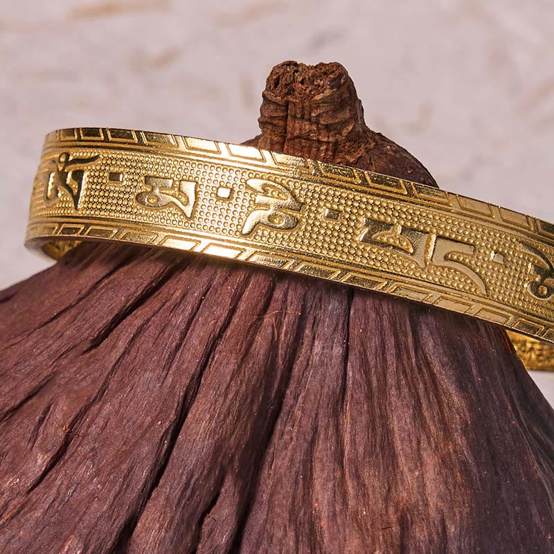 KarmaRipple's Six True Words 'om Mani Padme Hum' Heart Sutra Bronze Brass Fortune Wisdom Bracelet Bangle p10
