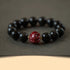 12mm Black Obsidian Cinnabar-Snake