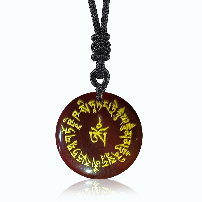 KarmaRipple's Fortune-gathering Mantra Authentic Various Gemstone Black Obsidian Fulfilment Pendant Necklace p19