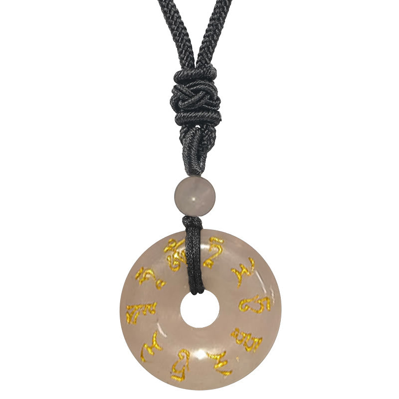 KarmaRipple's Green Tara Mantra Authentic Various Gemstone Black Obsidian Fulfilment Pendant Necklace p23