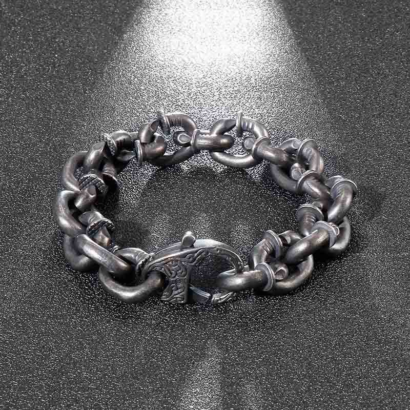 KarmaRipple's Square Rivets Titanium Steel Good Fortune Balance Bracelet p4