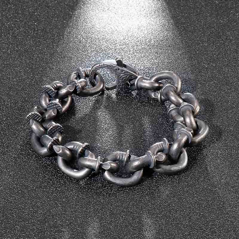 KarmaRipple's Square Rivets Titanium Steel Good Fortune Balance Bracelet p3