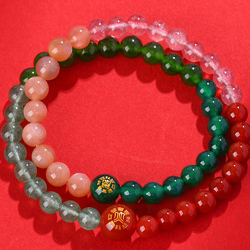 KarmaRipple's Five Elements Various Agate Gemstone Pearl Black Onyx Ivory Agate Ivory Gemstone Fortune Bracelet p17