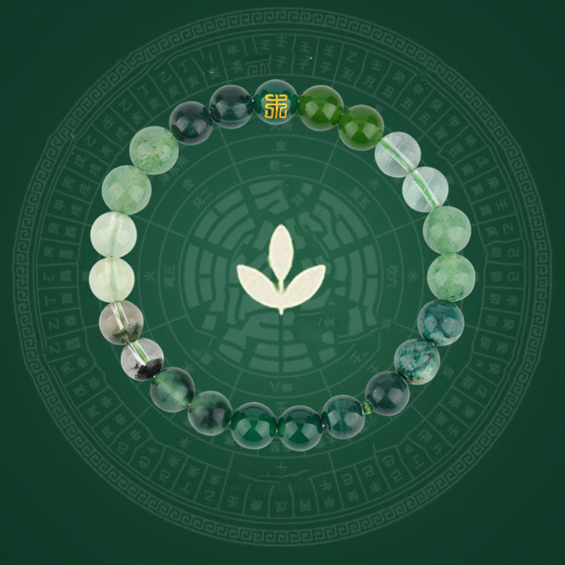 KarmaRipple's Five Elements Various Agate Gemstone Rutilated Quartz Tiger Eye Yellow Agate Citrine Fortune Bracelet p25