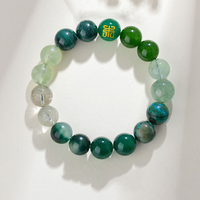 KarmaRipple's Five Elements Various Agate Gemstone Rutilated Quartz Tiger Eye Yellow Agate Citrine Fortune Bracelet p6