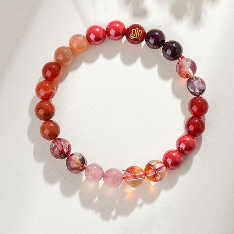KarmaRipple's Five Elements Various Agate Gemstone Rutilated Quartz Tiger Eye Yellow Agate Citrine Fortune Bracelet p9