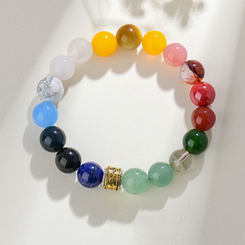 KarmaRipple's Five Elements Various Agate Gemstone Rutilated Quartz Tiger Eye Yellow Agate Citrine Fortune Bracelet p12
