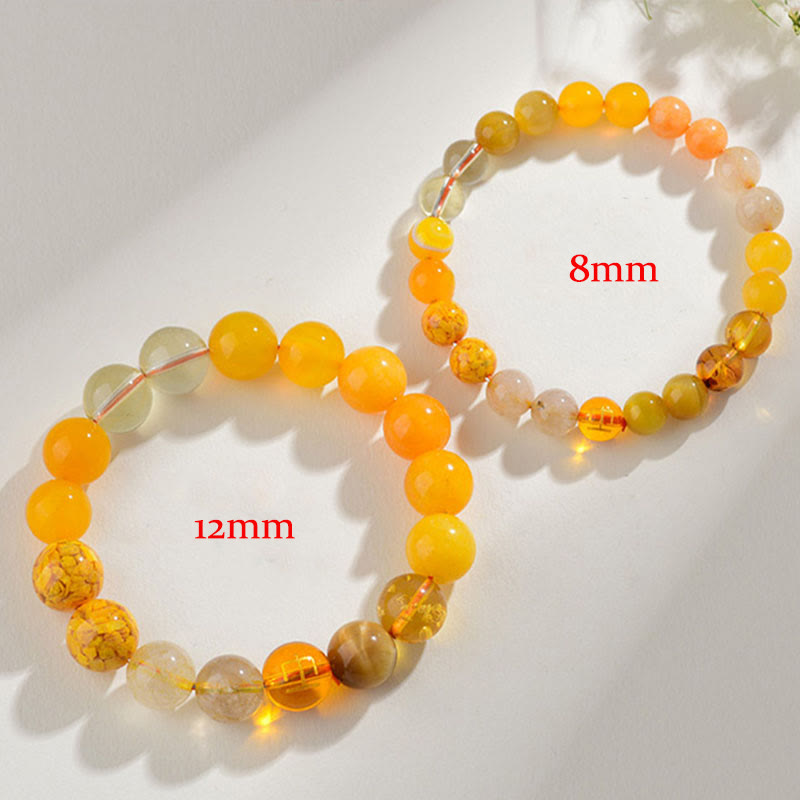 KarmaRipple's Five Elements Various Agate Gemstone Rutilated Quartz Tiger Eye Yellow Agate Citrine Fortune Bracelet p14