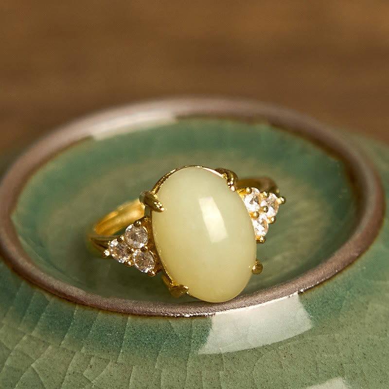 KarmaRipple's Hetian Jade Egg Alloy Ring p2