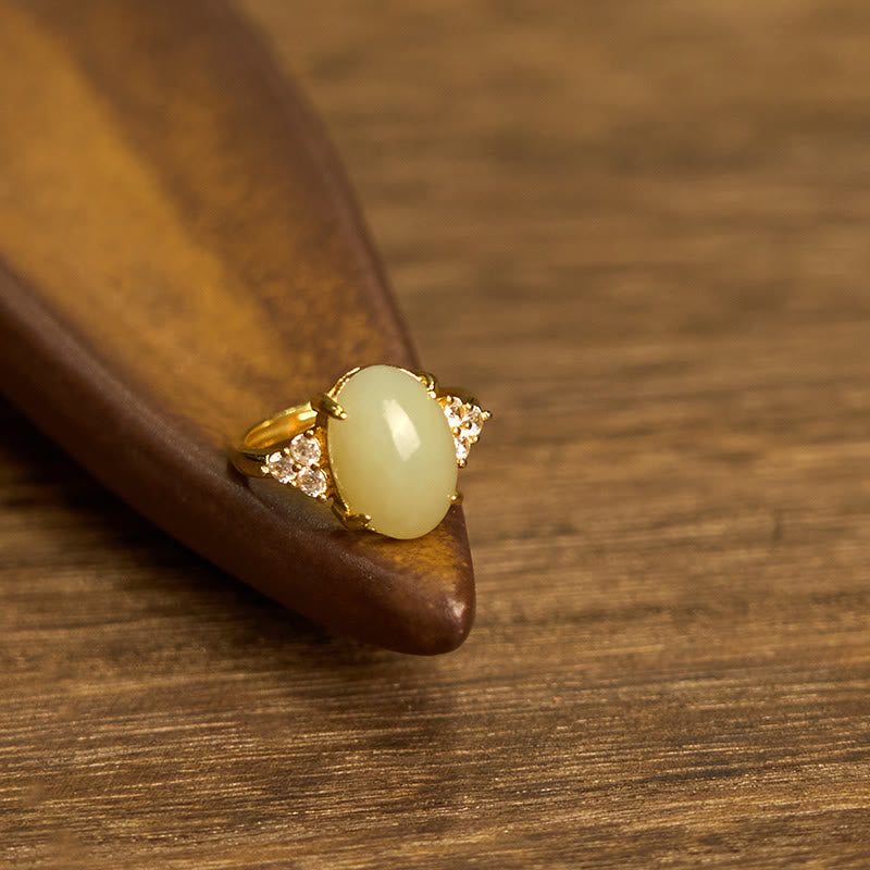 KarmaRipple's Hetian Jade Egg Alloy Ring p6