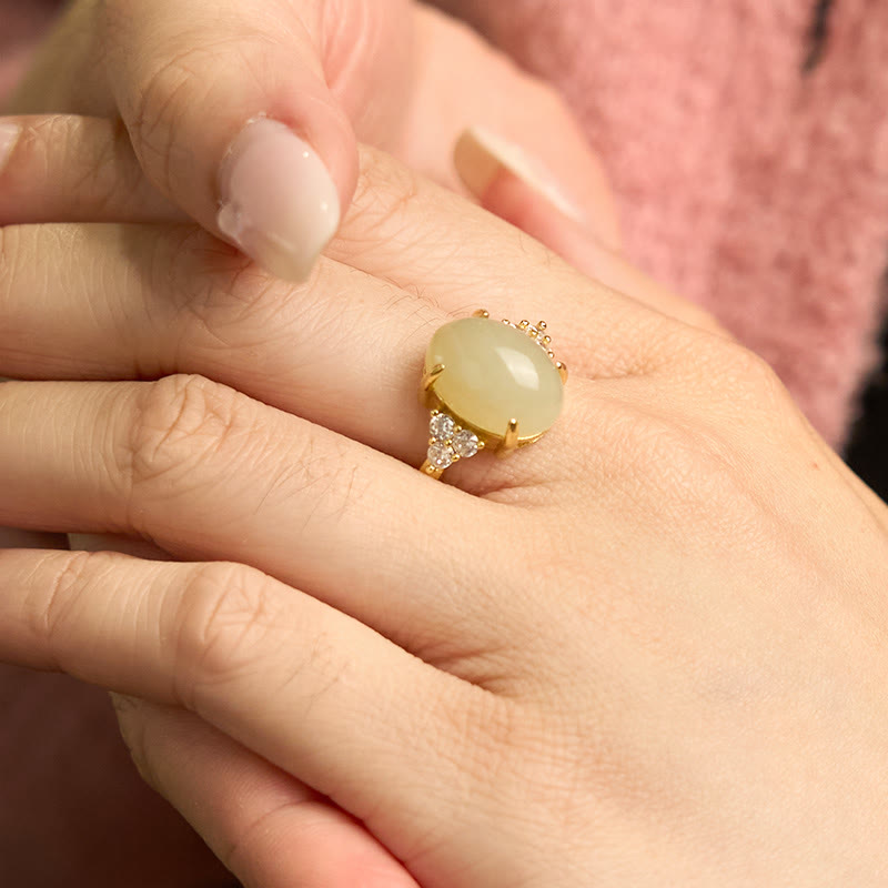 KarmaRipple's Hetian Jade Egg Alloy Ring p4